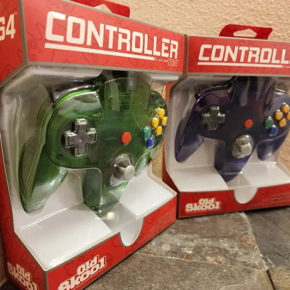 2 N64 Controllers - Jungle Green & Grape Purple (NEW) - Nintendo64 - Funtastic